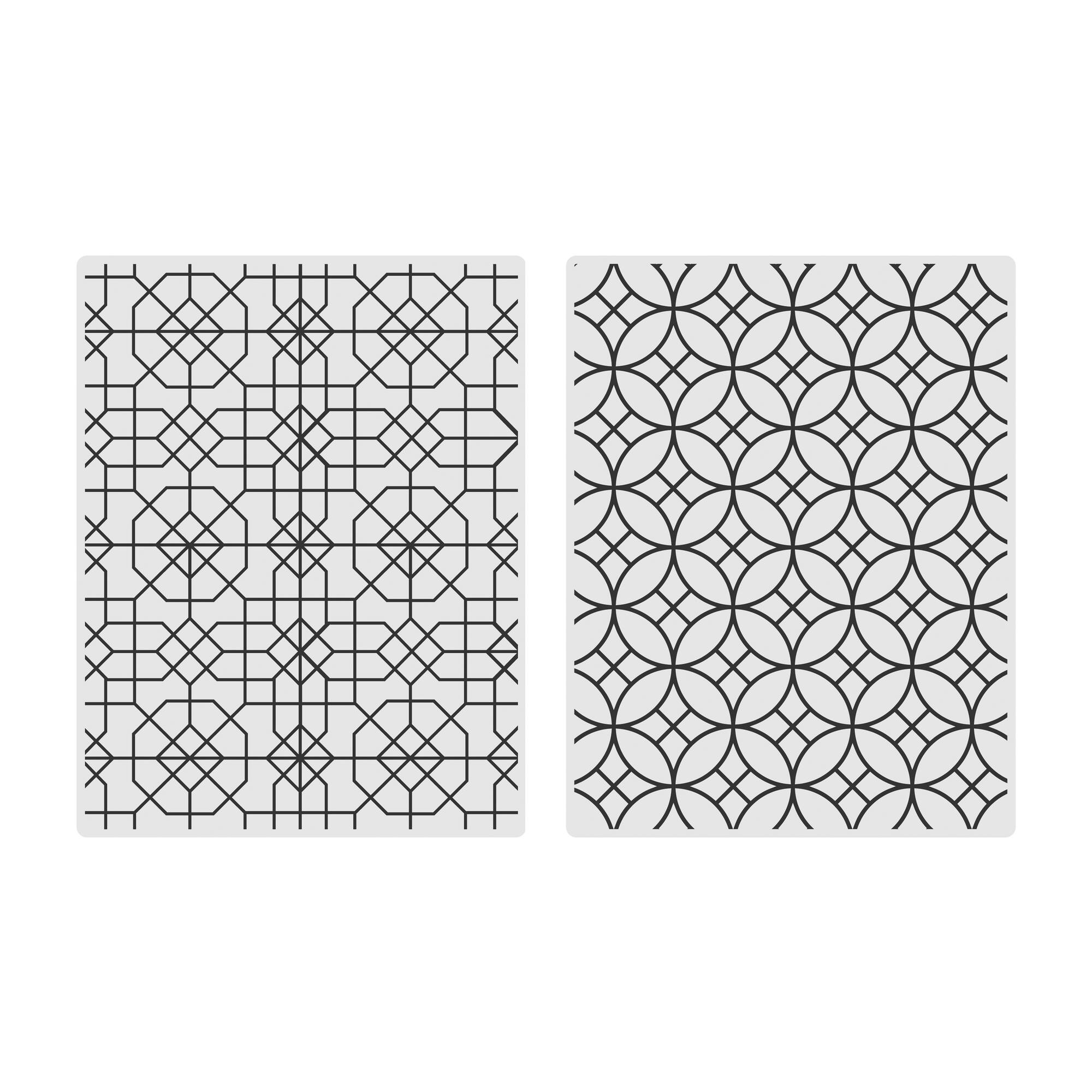 12 Pack: Geometric Embossing Folders Set by Recollections™